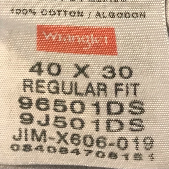 Men’s Wrangler Classic regular fit straight leg jeans size 40x30 Preowned - Picture 6 of 6